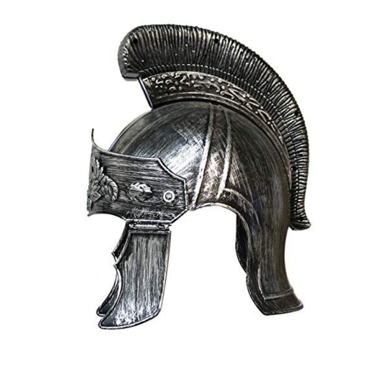 Capacete Fantasia Guerreiro Romano Com Laterais Prateado Capacete Fantasia Guerreiro Romano Com Laterais Prateado